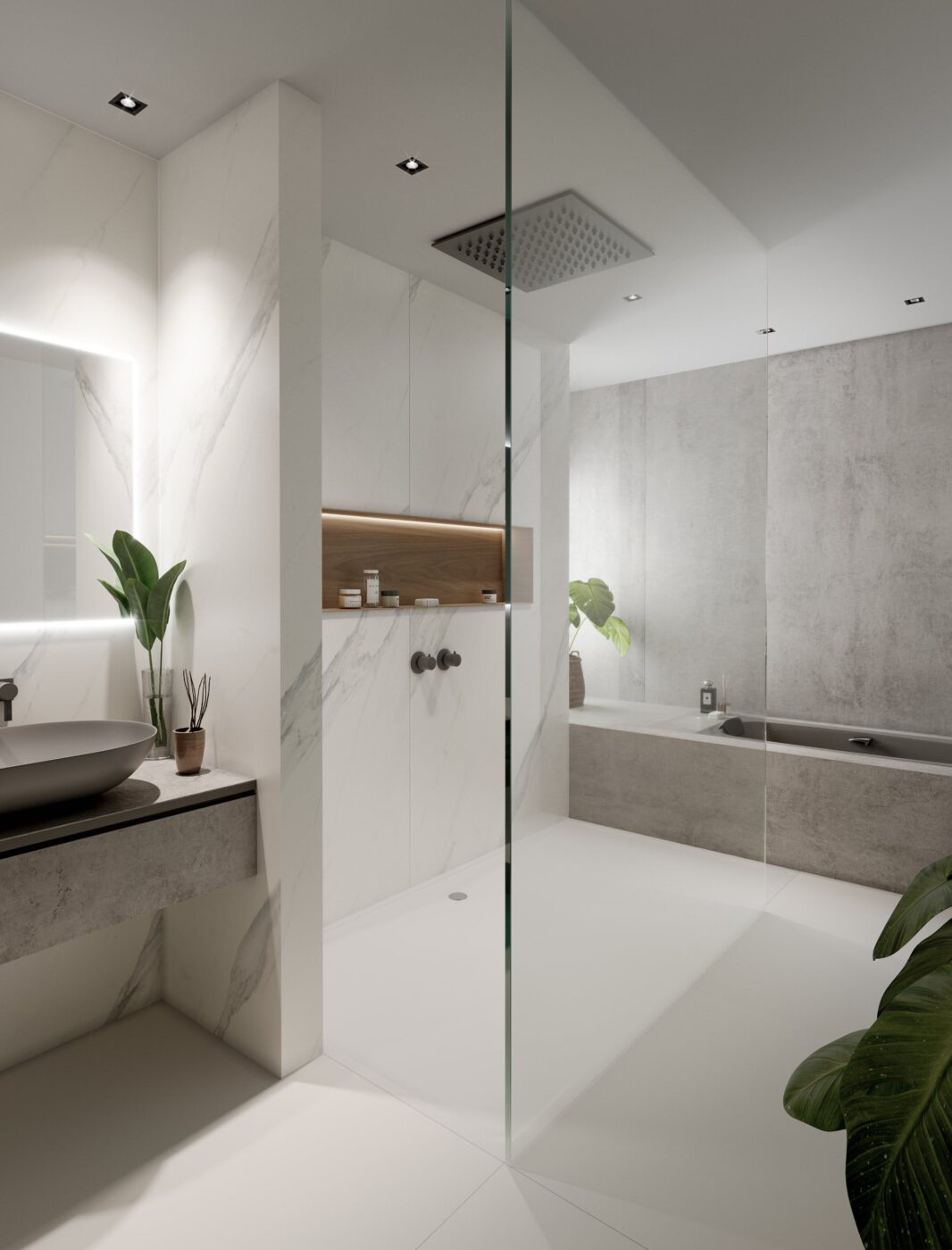 Fünf coole Designideen für grau-weiße Badezimmer