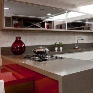 Image of encimera cocina roja ejemplo 31 1 in red-kitchen-countertops - Cosentino