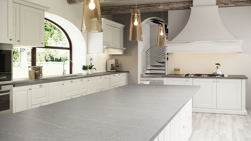 Image of encimera gris in grey-kitchen-countertops - Cosentino