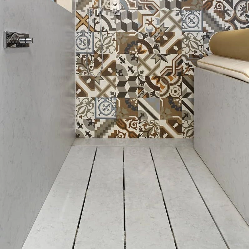 Image of plato ducha gris mosaico in gray-shower-trays - Cosentino