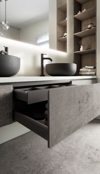 Image of Dekton slim badkamer in Small bathrooms: the great secrets of their design - Cosentino