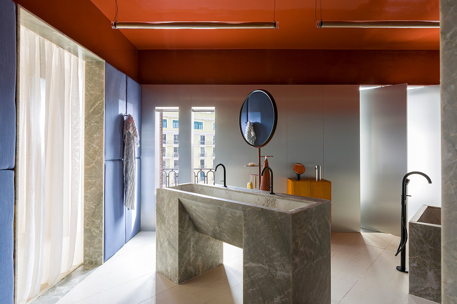 Image of 36. casa decor 2022 espacio axor estudio reciente cuarto de banobajas 03 in A private temple reinventing the contemporary bathroom - Cosentino