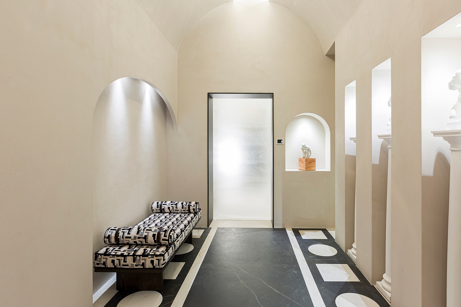Image of 56. casa decor 2022 espacio somos2studio aseos uso publico bajas 14 1 in A contemporary public toilet design inspired by Roman public baths - Cosentino