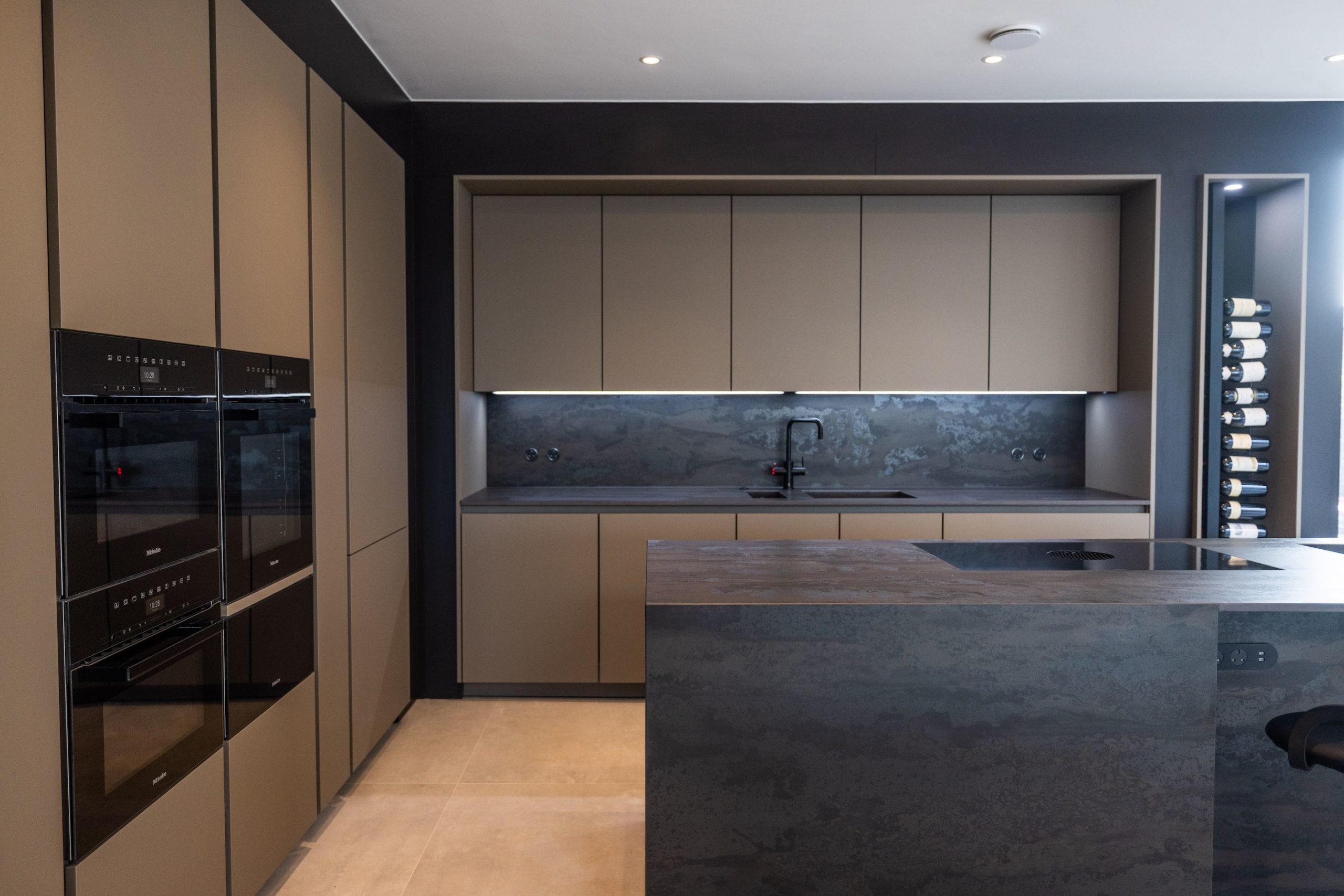 Image of COSENTINO Partridge 3 scaled in Dekton specified as a façade and worktop at Kubö Home’s Partridge Walk residential development - Cosentino