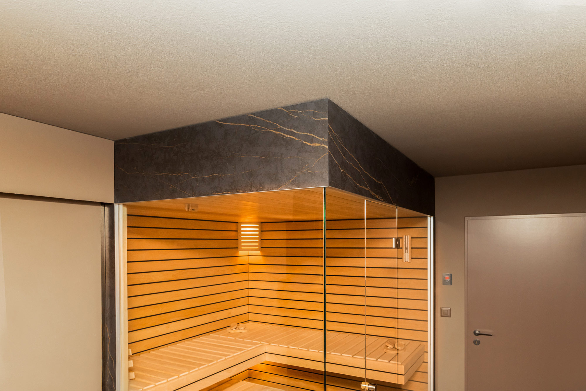 Image of sauna suiza laurent 2 in This sauna reaches its full wellness potential thanks to Dekton - Cosentino