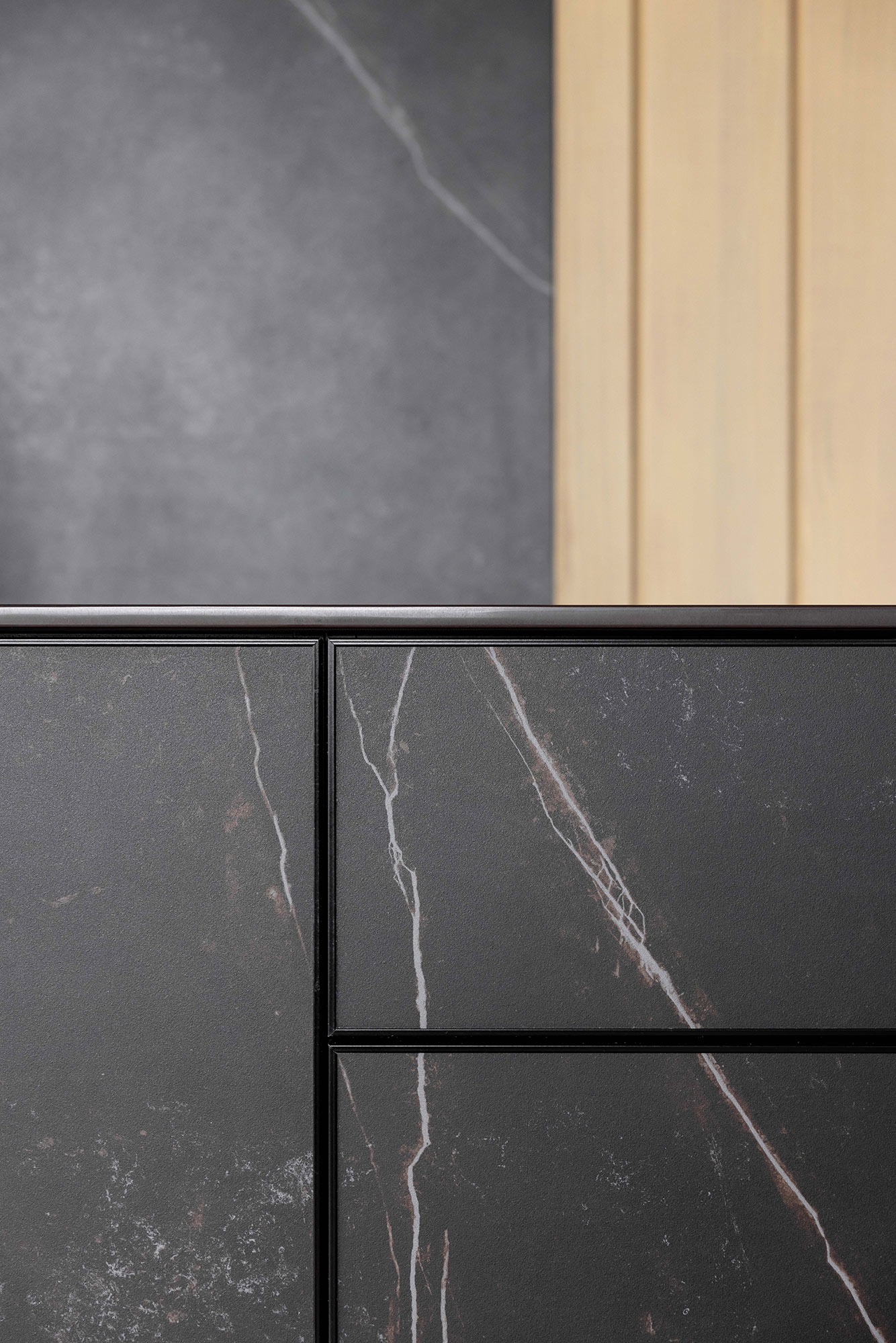 Image of Gulf Harbour 8 in Two Dekton colours to match wood in kitchens and bathrooms - Cosentino
