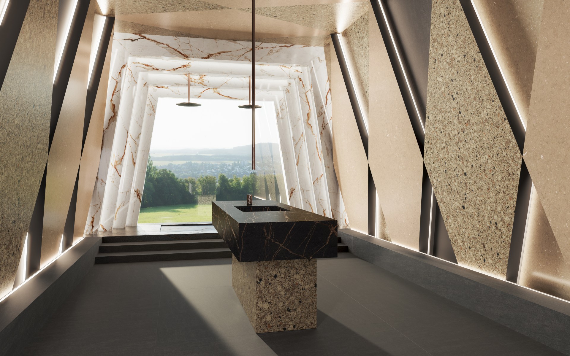 Image of COLLIN THE CAVE IMÁGEN GENERAL in The Resilient House: the bathroom by MUT Design that evokes Roman baths and nods to stone quarries - Cosentino