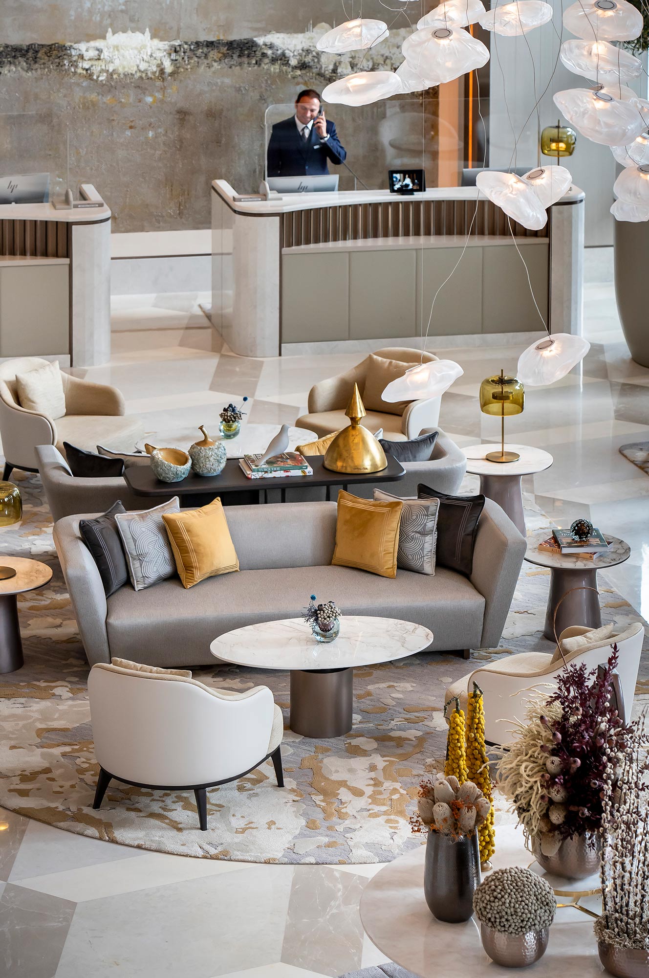 Image of Lobby Emaar 2 in Dekton and Silestone, the sturdy and stylish surfaces chosen to enhance the luxurious design of a new 5-star hotel in Istanbul - Cosentino