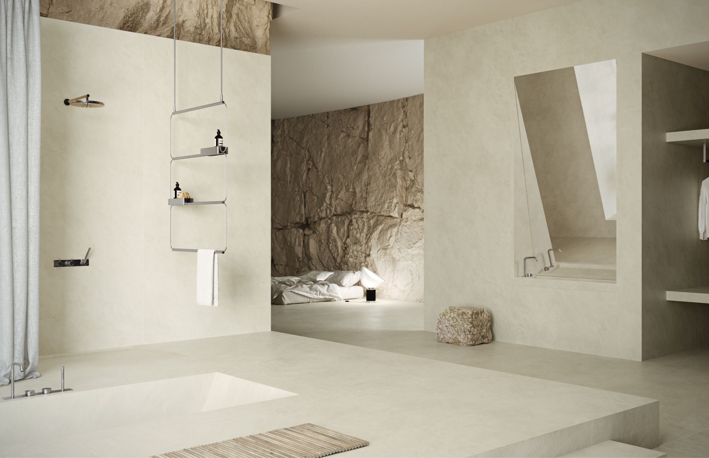 Image of MUT THE RESILIENT HOUSE IMAGEN GENERAL in The Resilient House: the bathroom by MUT Design that evokes Roman baths and nods to stone quarries - Cosentino