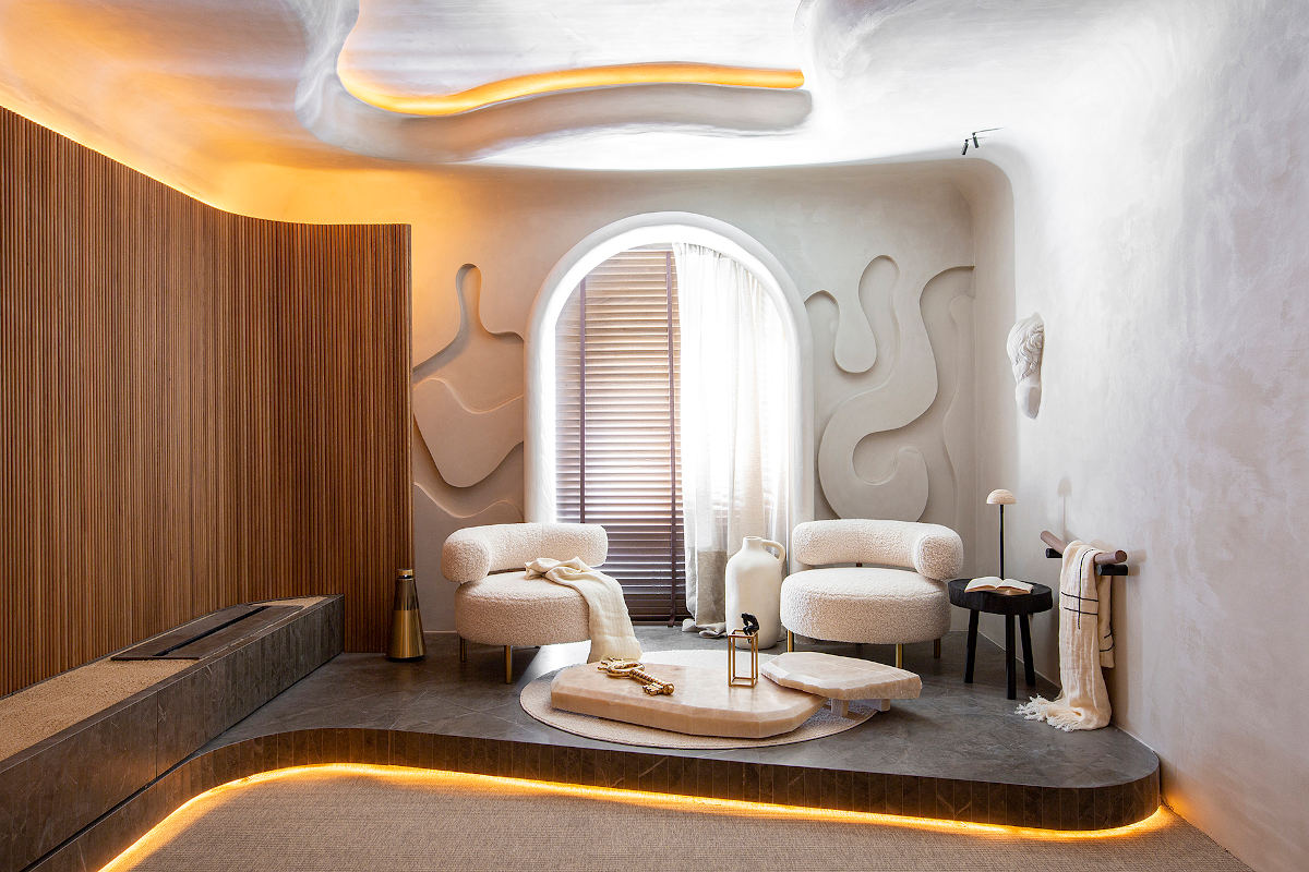 Image of casa decor 2023 espacio conceptual juka 03 in A lounge for relaxation and calm - Cosentino