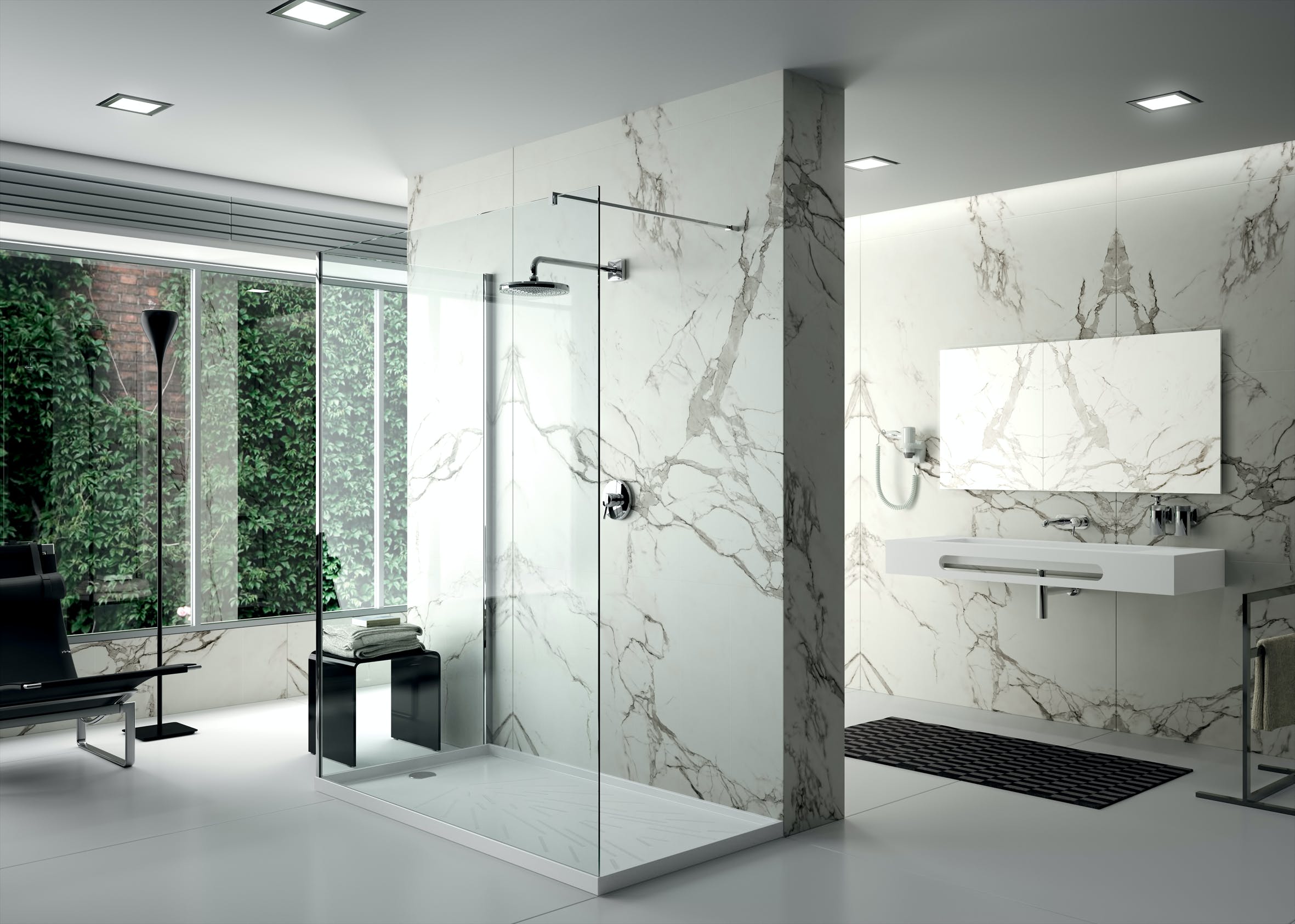 Image of modern shower wall cladding 1 in Premium Shower Wall Cladding Options - Cosentino