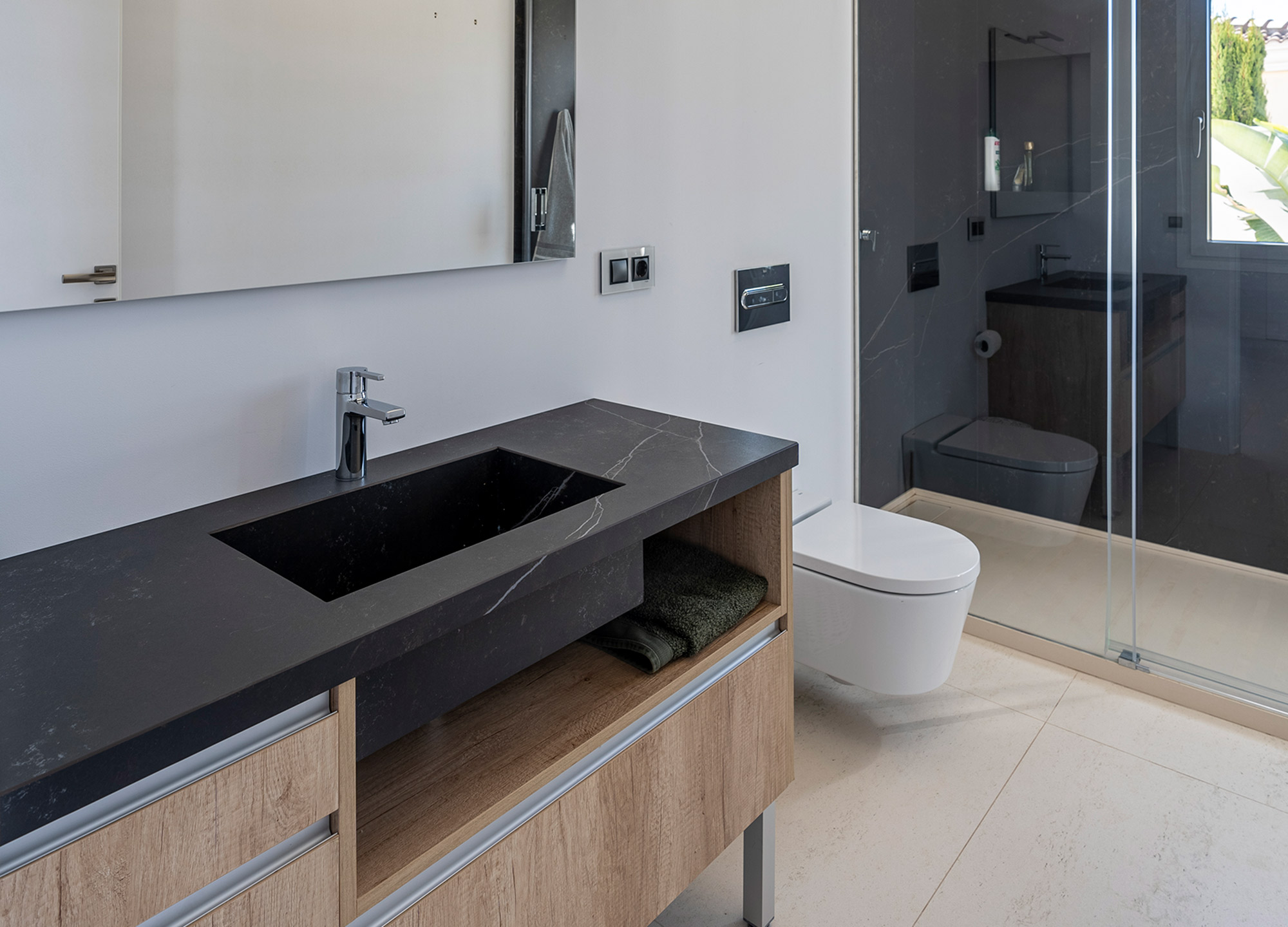 Image of Casa Albox cover bathroom in Two full-fledged bathrooms covered by Dekton at Ben Adams - Cosentino