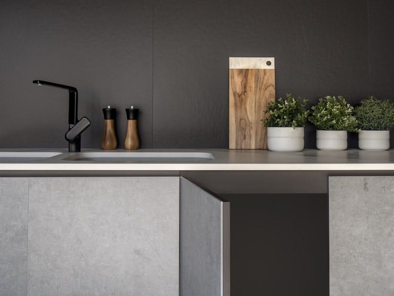 Image of Dekton Slim Kitchen Furniture 1 3 2 in How to organise your kitchen and keep it that way - Cosentino