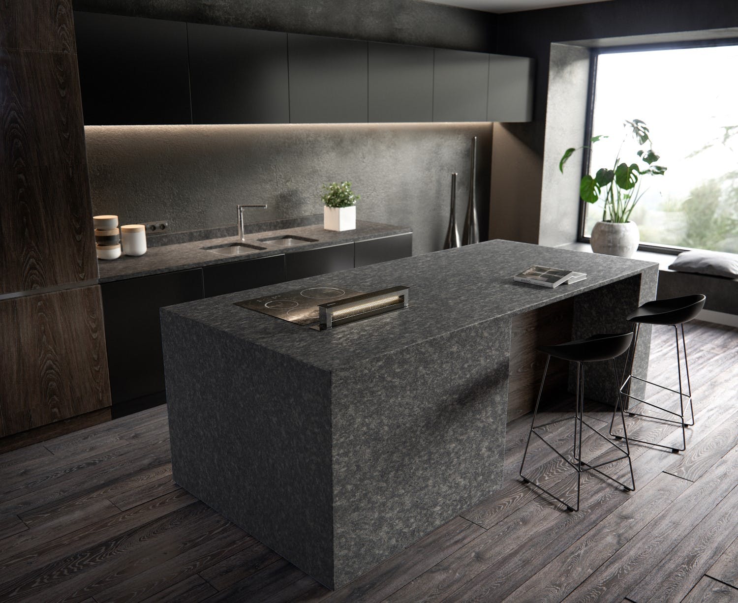 Image 24 of Sensa Kitchen Graphite Grey lr in Sensa | Worktops - Cosentino