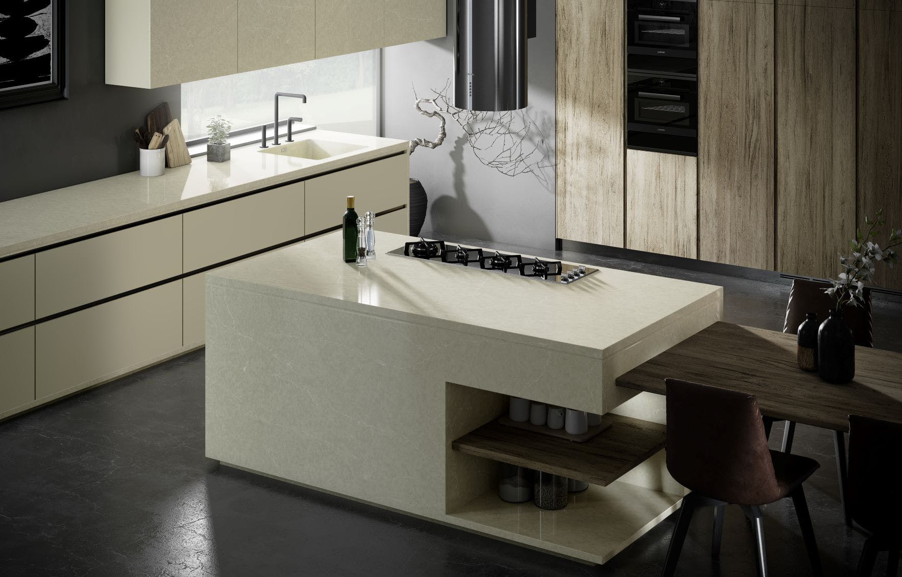 Image 35 of Silestone Silken Pearl Kitchen 2 1 in New additions to "Eternal", the best-selling Silestone® colour collection - Cosentino