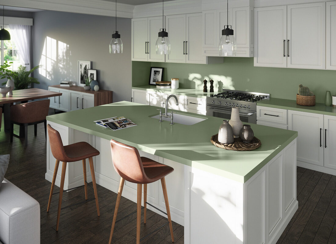 Image 20 of Silestone Sunlit Days Posidonia Green kitchen web in Sunlit Days by Silestone® is here - Cosentino