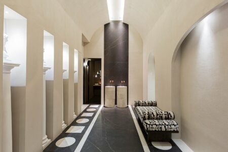 A contemporary public toilet design inspired by Roman public baths